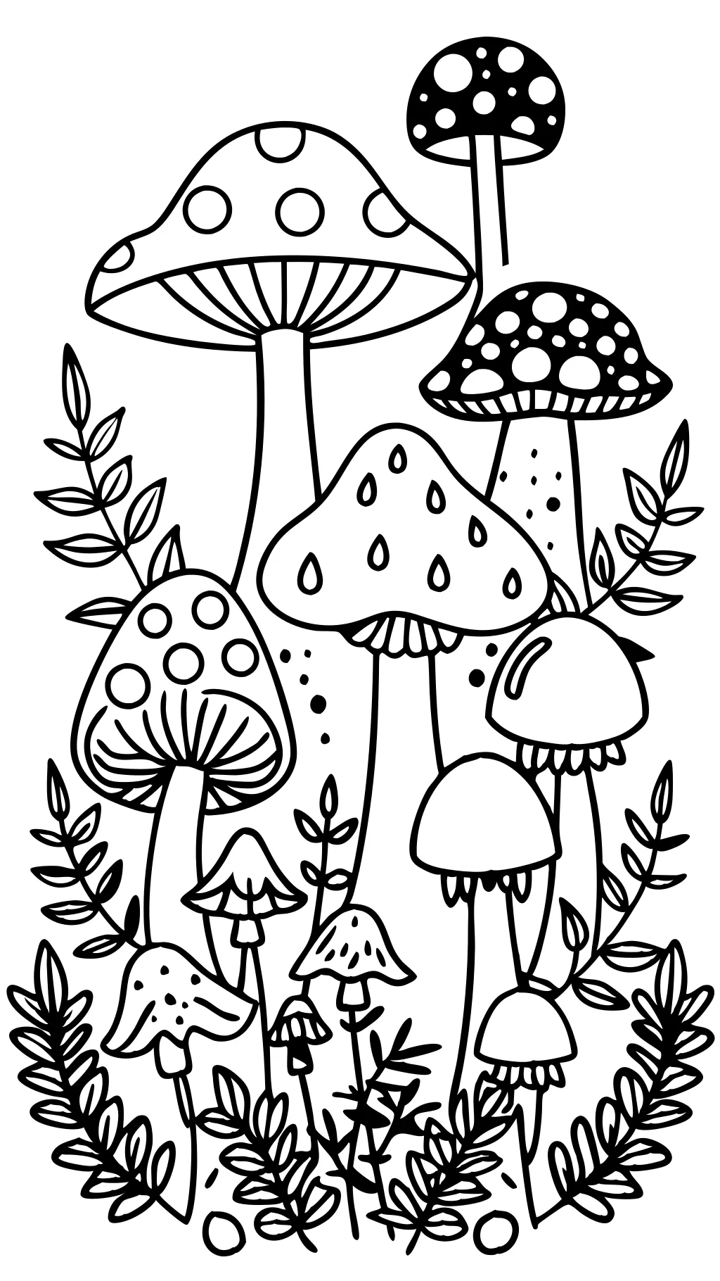 mushrooms coloring pages